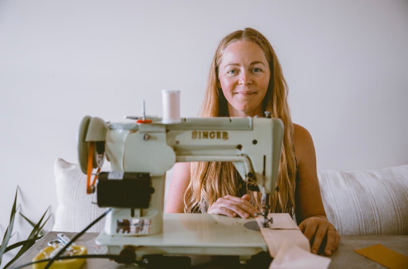 Artist Julia Gabriel Weber in her studio